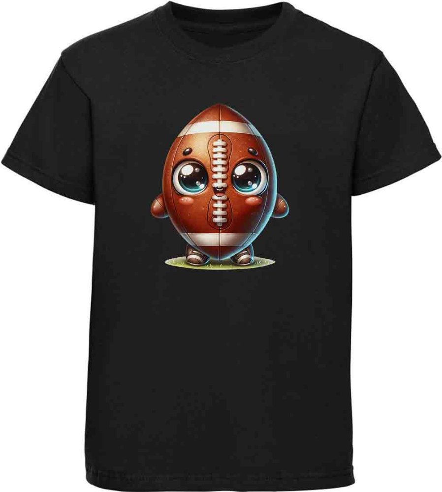 Kinder T-Shirt Niedlicher American Football mit Augen
